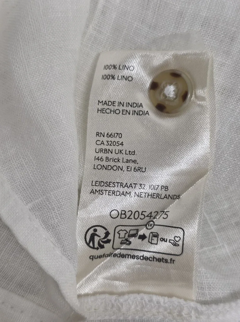 Pilcro Anthropologie White Linen Puff-Sleeve Button Front Blouse